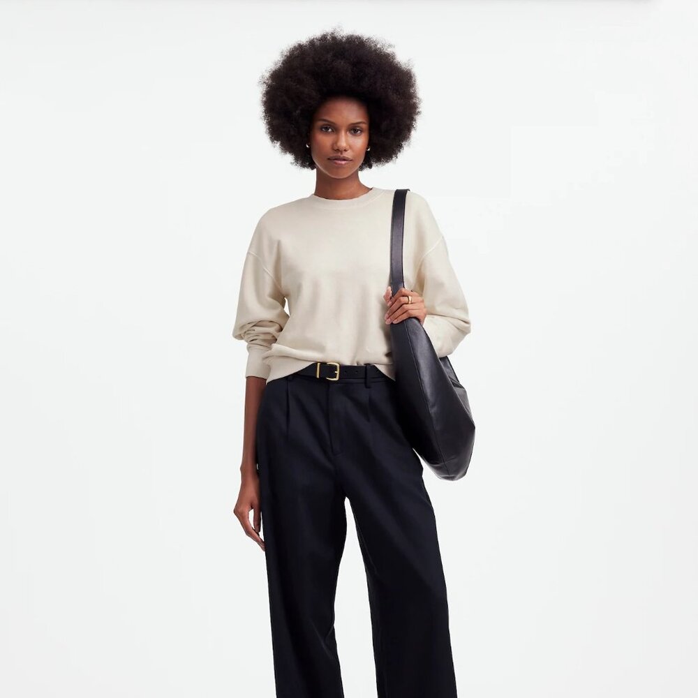 NWT Madewell Small "The McCarren" Midweight Crewneck Sweatshirt Cream